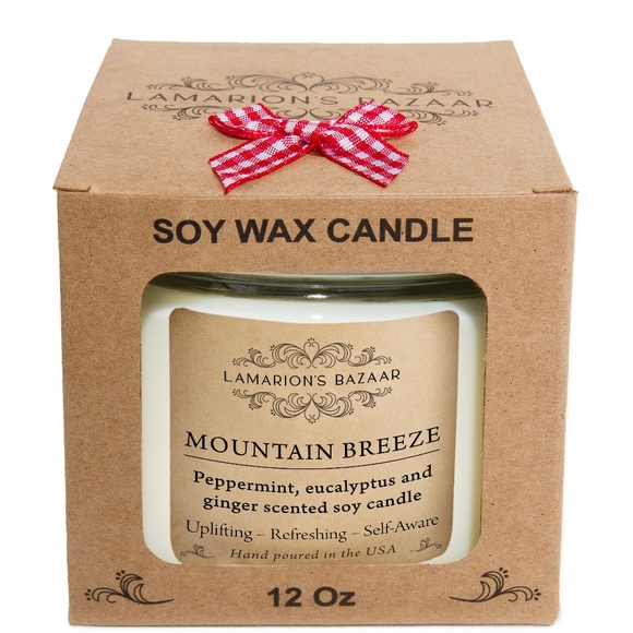 MOUNTAIN BREEZE - Peppermint Eucalyptus and Ginger - 100% Soy Candle - Picture 5 of 6